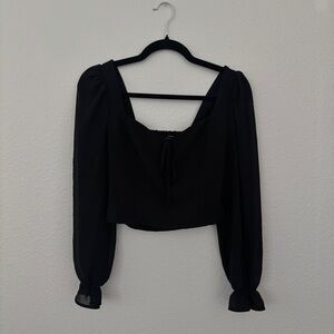 Forever 21 Black Puff Sleeve Blouse
